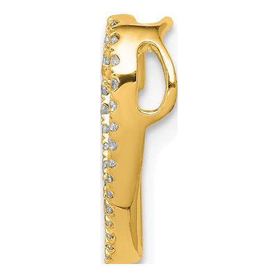 14K Yellow Gold 1/10 ct tw Diamond Heart Slide Pendant – view 2