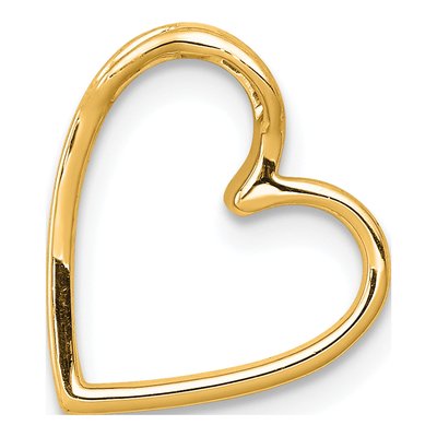 14K Yellow Gold 1/10 ct tw Diamond Heart Slide Pendant – view 3