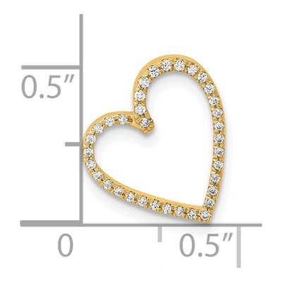 14K Yellow Gold 1/10 ct tw Diamond Heart Slide Pendant – view 4