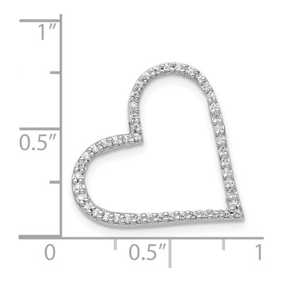 14K White Gold 1/6 ct tw Diamond Heart Slide Pendant – view 4