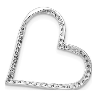 14K White Gold 1/6 ct tw Diamond Heart Slide Pendant – view 5