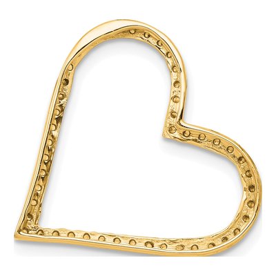 14K Yellow Gold 1/6 ct tw Diamond Heart Slide Pendant – view 4