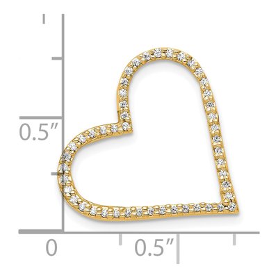 14K Yellow Gold 1/6 ct tw Diamond Heart Slide Pendant – view 5