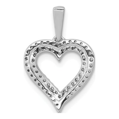 10K White Gold 1/4 ct tw Diamond 2-Row Heart Pendant – view 4