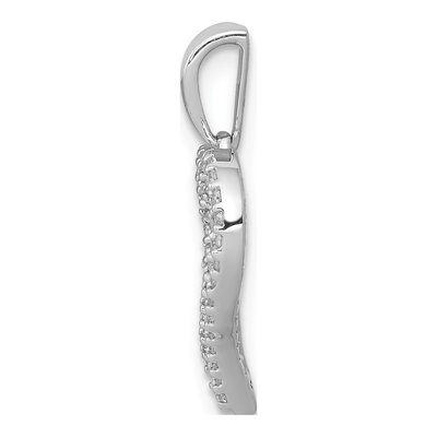 14K White Gold 1/4 ct tw Diamond 2-Row Heart Pendant – view 3