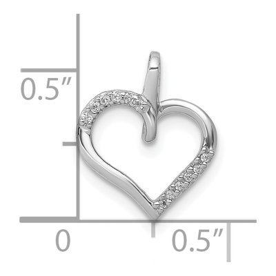 10K White Gold 1/20 ct tw Diamond Heart Pendant – view 4