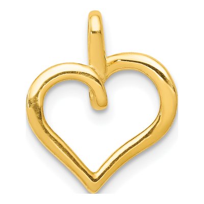 10K Yellow Gold Diamond Heart Pendant – view 3