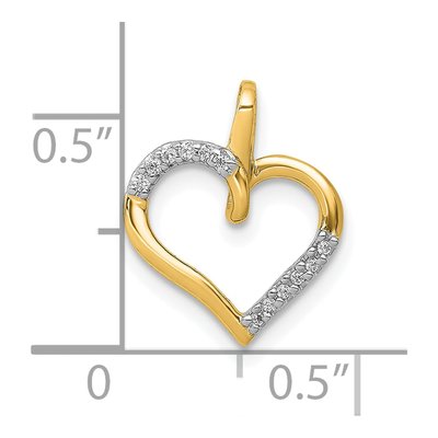 10K Yellow Gold Diamond Heart Pendant – view 4
