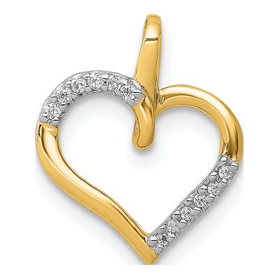 10K Yellow Gold Diamond Heart Pendant