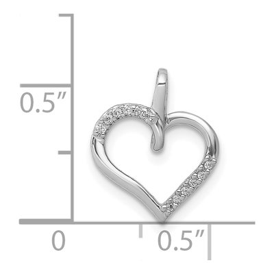14K White Gold 1/20 ct tw Diamond Heart Pendant – view 5