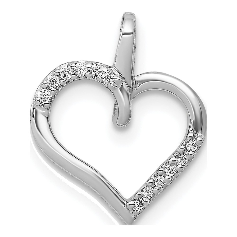 14K White Gold 1/20 ct tw Diamond Heart Pendant