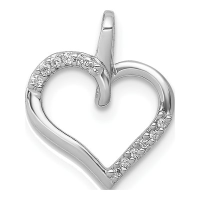 14K White Gold 1/20 ct tw Diamond Heart Pendant