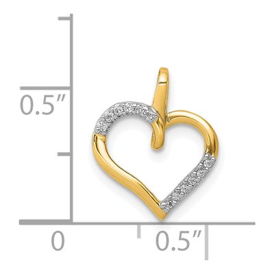 14K Yellow Gold 1/20 ct tw Diamond Heart Pendant – view 5