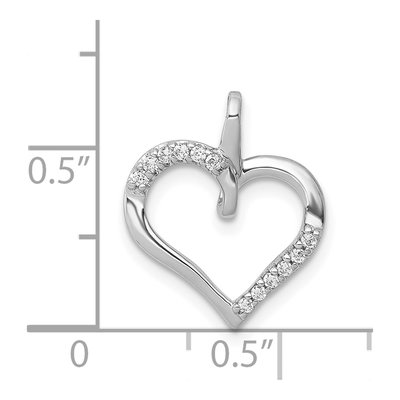 14K White Gold Diamond Heart Pendant, 1/15 ct tw – view 5