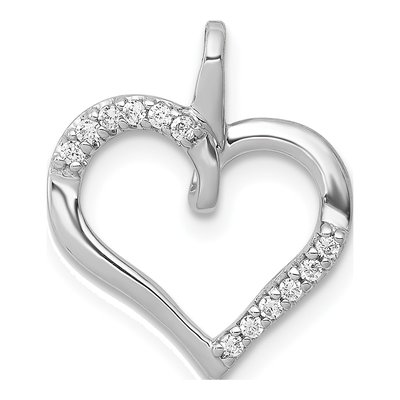 14K White Gold 1/15 ct tw Diamond Heart Pendant