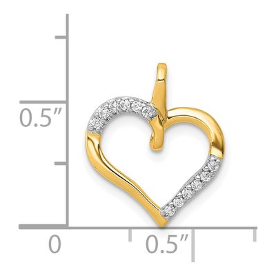 14K Yellow Gold 1/15 ct tw Diamond Heart Pendant – view 3