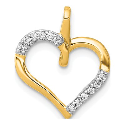 14K Yellow Gold 1/15 ct tw Diamond Heart Pendant