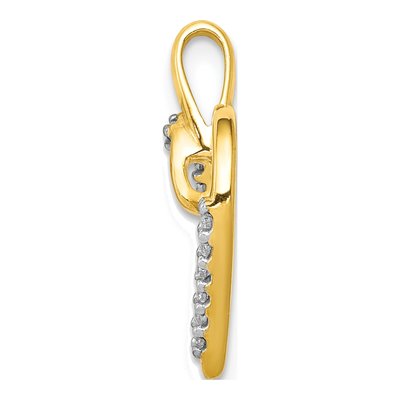 14K Yellow Gold 1/10 ct tw Diamond Heart Pendant – view 2