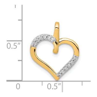 14K Yellow Gold 1/10 ct tw Diamond Heart Pendant – view 3