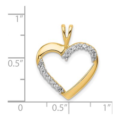 14K Yellow Gold 1/6 ct tw Diamond Heart Pendant – view 4