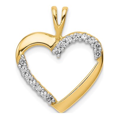 14K Yellow Gold 1/6 ct tw Diamond Heart Pendant
