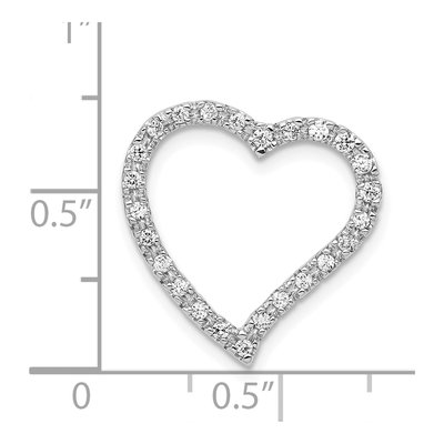 14K White Gold 1/5 ct tw Diamond Curved Heart Slide Pendant – view 4