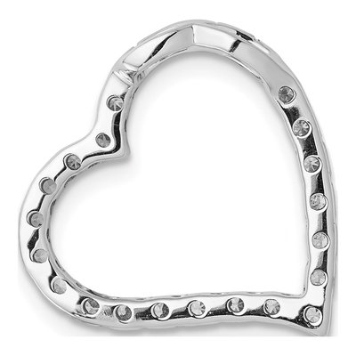 14K White Gold 1/5 ct tw Diamond Curved Heart Slide Pendant – view 5