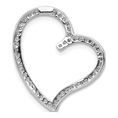 14K White Gold 1/4 ct tw Diamond Heart Slide Pendant – view 4