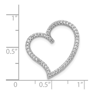 14K White Gold 1/4 ct tw Diamond Heart Slide Pendant – view 5