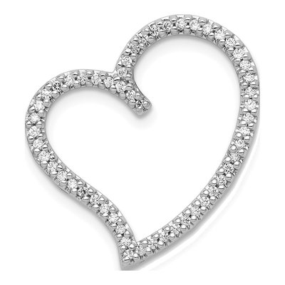 14K White Gold 1/4 ct tw Diamond Heart Slide Pendant