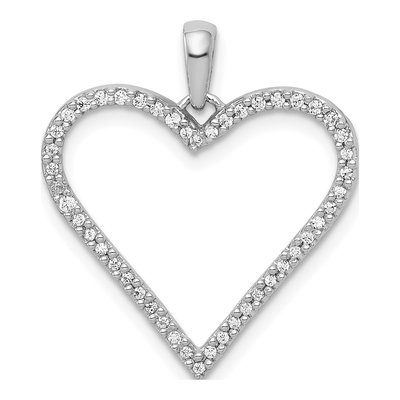 14K White Gold 1/6 ct tw Diamond Heart Pendant