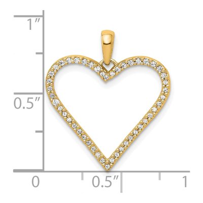 14K Yellow Gold 1/6 ct tw Diamond Heart Pendant – view 4