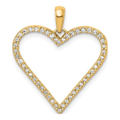14K Yellow Gold 1/6 ct tw Diamond Heart Pendant