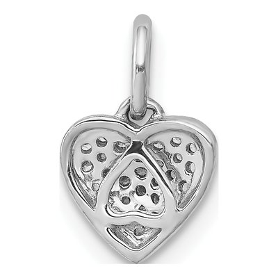 10K White Gold 1/10 ct tw Diamond Heart Pendant – view 3