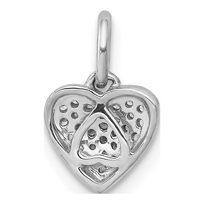 14K White Gold 1/10 ct tw Diamond Pave Heart Pendant – view 4