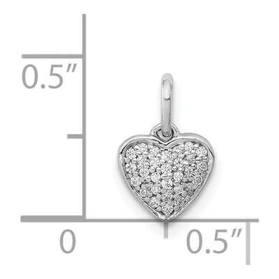 14K White Gold 1/10 ct tw Diamond Pave Heart Pendant – view 5