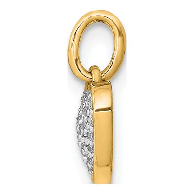 14K Yellow Gold 1/10 ct tw Diamond Pave Heart Pendant – view 3
