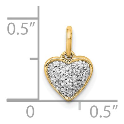 14K Yellow Gold 1/10 ct tw Diamond Pave Heart Pendant – view 4
