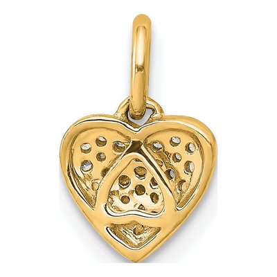 14K Yellow Gold 1/10 ct tw Diamond Pave Heart Pendant – view 5