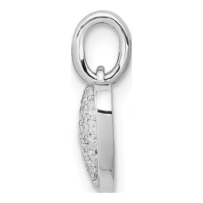14K White Gold 1/5 ct tw Diamond Pave Heart Pendant – view 3