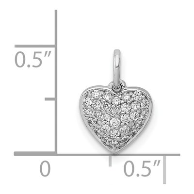 14K White Gold 1/5 ct tw Diamond Pave Heart Pendant – view 5