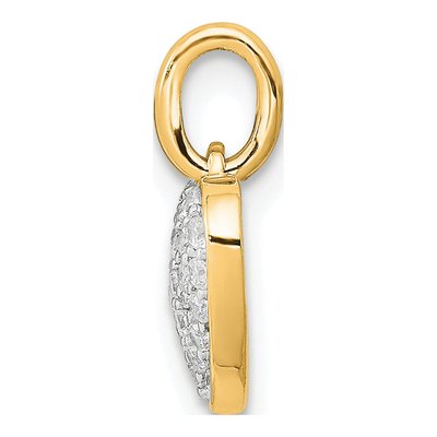 14K Yellow Gold 1/5 ct tw Diamond Pave Heart Pendant – view 3