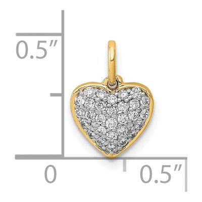 14K Yellow Gold 1/5 ct tw Diamond Pave Heart Pendant – view 4