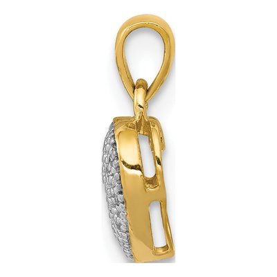 10K Yellow Gold 1/20 ct tw Diamond Heart Pendant – view 2