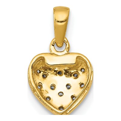 10K Yellow Gold 1/20 ct tw Diamond Heart Pendant – view 3