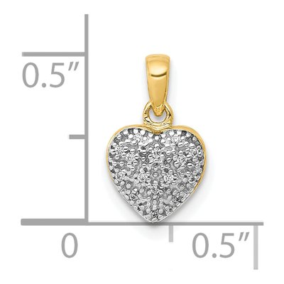10K Yellow Gold 1/20 ct tw Diamond Heart Pendant – view 4