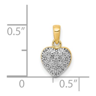 14K Yellow Gold Diamond Pave Heart Pendant – view 5