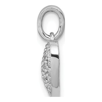 14K White Gold 1/4 ct tw Diamond Pave Heart Pendant – view 3