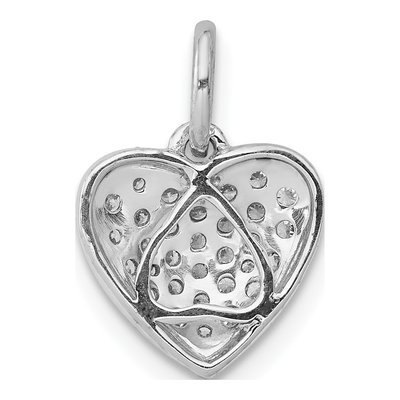 14K White Gold 1/4 ct tw Diamond Pave Heart Pendant – view 4