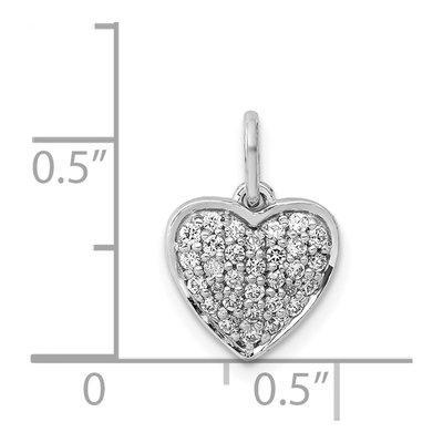 14K White Gold 1/4 ct tw Diamond Pave Heart Pendant – view 5